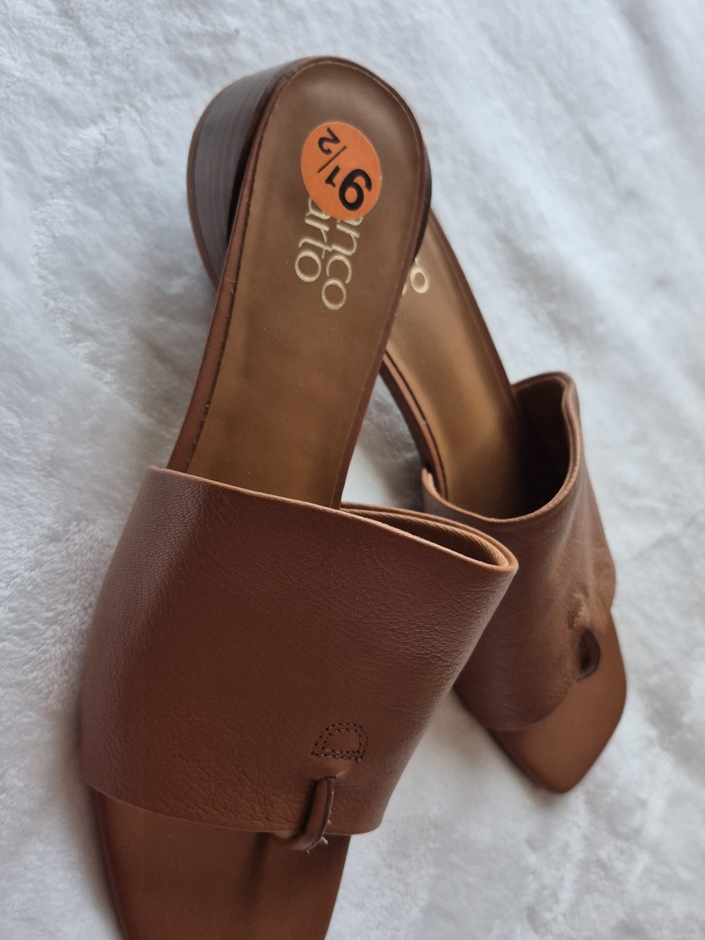 Franco Sarto Brown Slide Sandals - Women's Leather